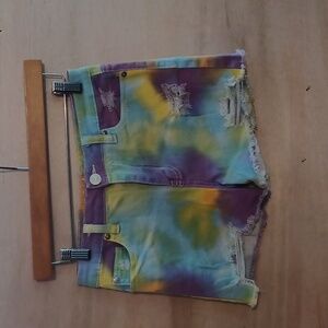 Women's blue desire tie dye short